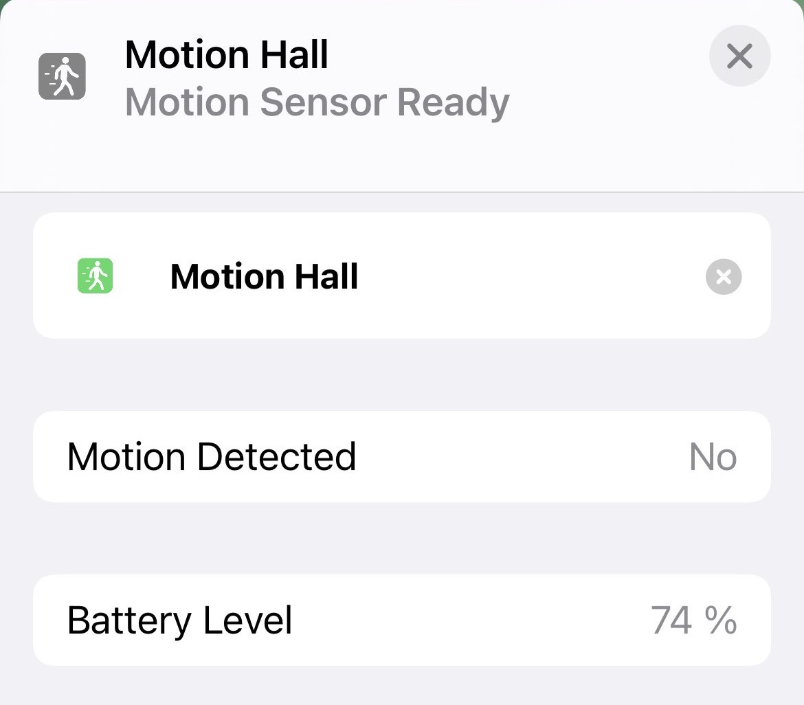 Battery Motion Sensor Home App